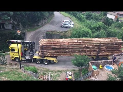 2 مليون مشاهد لسائق عبقري يعبر بشاحنة ضخمة على جسر صغير