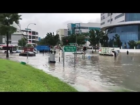 الأمطار الغزيرة تغرق شرق سنغافورة