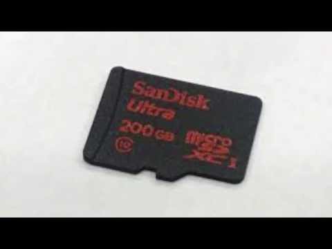 أكبر ذاكرة خارجية microsd بسعة 200 جيجابايت