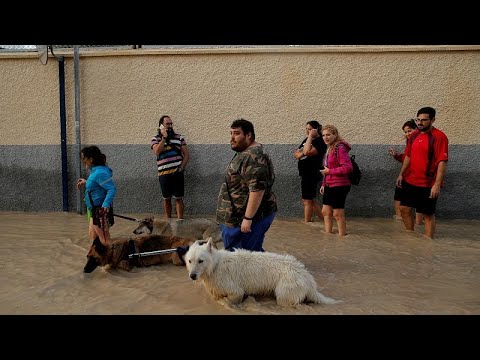 شاهد إنقاذ رضيع وحدوث أضرار مادية جراء الفيضانات جنوب شرق إسبانيا