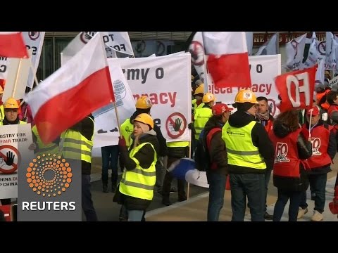 steel workers march