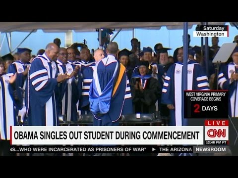 obama singles out student during commencement speech