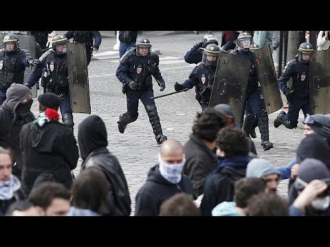 france pm valls condemns violence during labour law protests