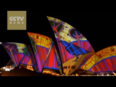 sparkling sydney light festival illuminates landmarks with bright colors