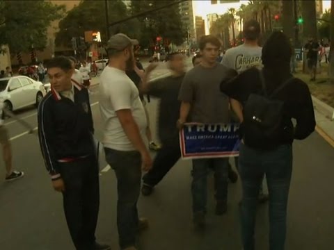 raw trump supporters attacked after rally