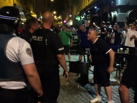 raw soccer fans locals scuffle in france