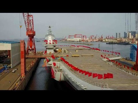 built aircraft carrier launch ceremony