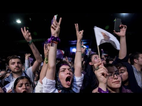 iranians celebrate rouhani reelection