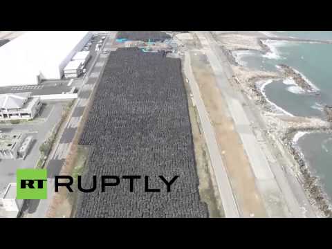 drone buzzes fukushima temporary storage facility