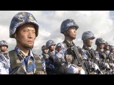 chinese soldiers leave for new naval base