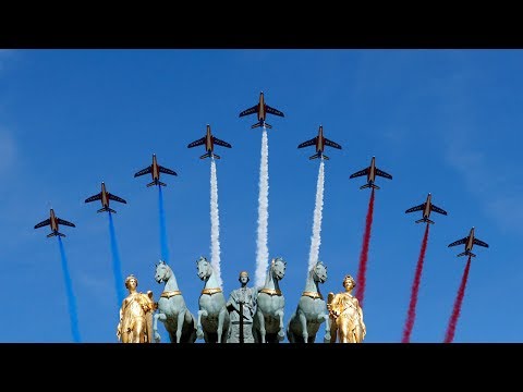 macron trump celebrate