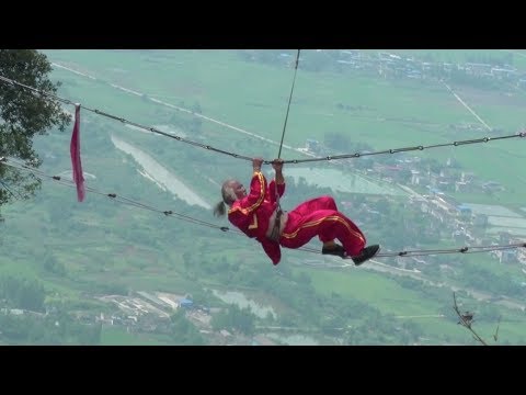 head for heights father and daughter perform kung fu