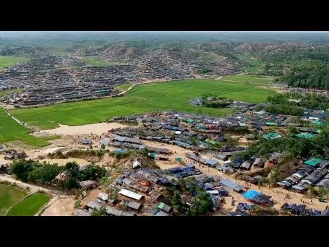 drone footage shows extent of rohingya