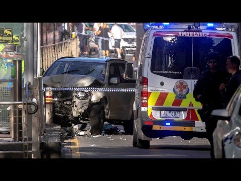 car hits melbourne crowd in deliberate act