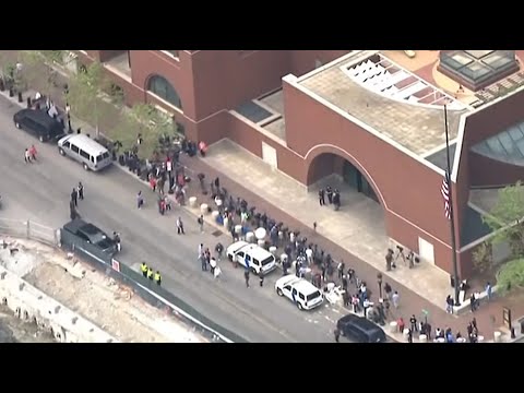 aerial shots outside court