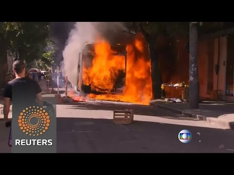 buses torched in rio favela protests