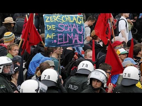 protesters clash with police in bavaria