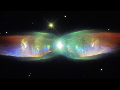 hubble spots shimmering butterfly in space