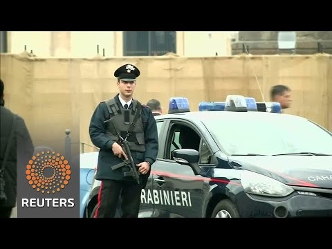 a high security presence is visible around st peters square