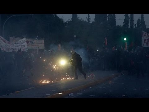 protests turn violent as greek parliament prepares to vote on new austerity measures