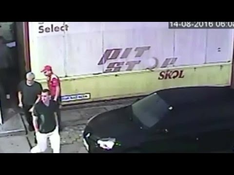 video appears to show us swimmers leave gas station