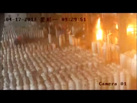 footage gas cylinders explode