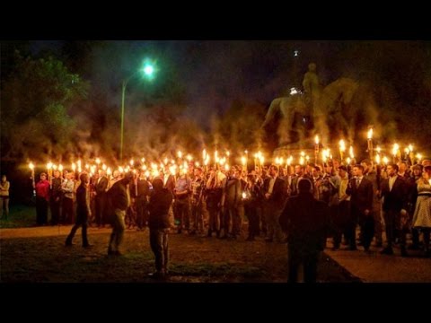 torches brought to confederate statue protest