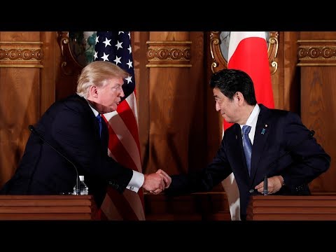 trump says stands with japan against dprk menace