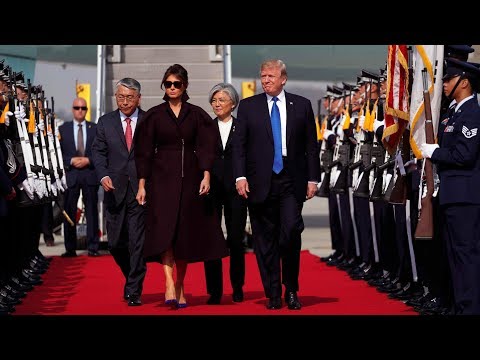 trump lands in south korea amid peninsula tensions