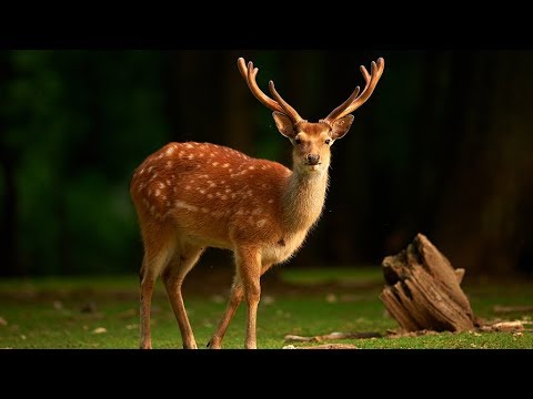 sika deer spotted by infrared camera