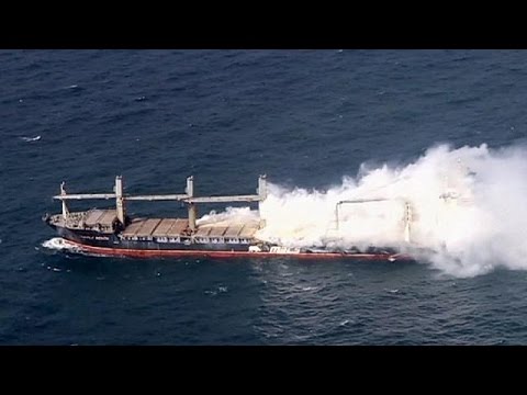 ship abandoned off german coast