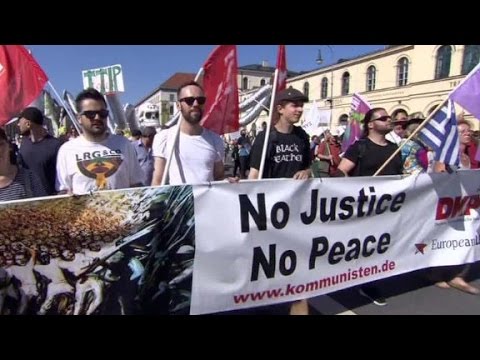 g7 protesters clash with german police