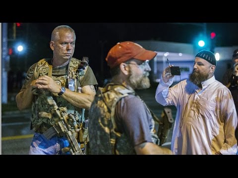 heavilyarmed white men patrol ferguson