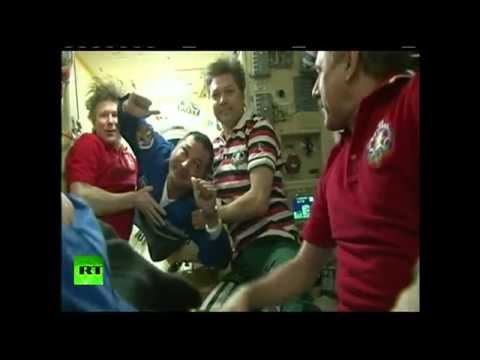 moment space station newcomers met by orbiting crew